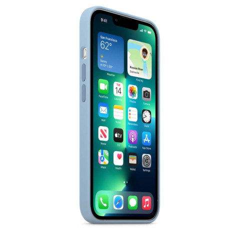 Чехол LUX Silicone Case на iPhone 13 Blue fog with MagSafe